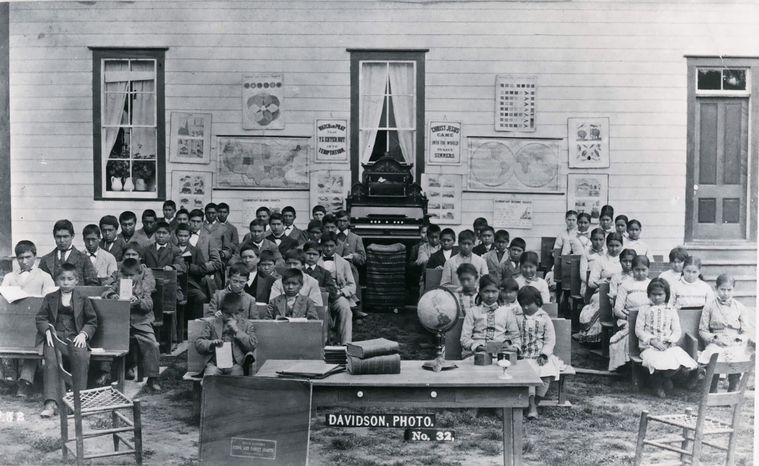 A class of Native American children in an American boarding school.