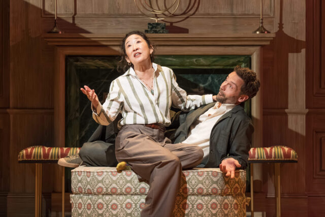 Sandra Oh and Tim Mison in a scene from The Misanthrope.