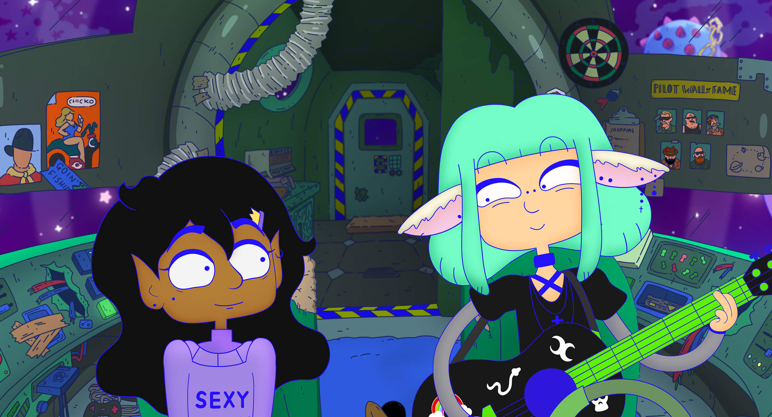 A scene from Lesbian Space Princess.