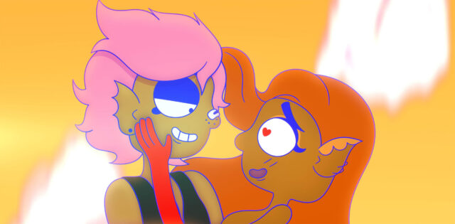A scene from Lesbian Space Princess.
