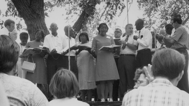 Sacred Harp singers at a folk festival 1960 from Awake My Soul