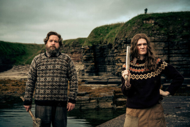 Gayle Rankin and Grant O'Rourke in a scene from The Incomer.