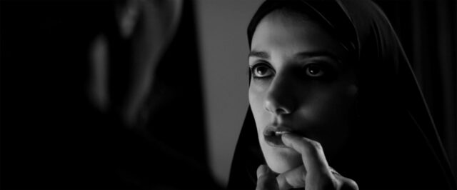 Sheila Vand in a scene from A Girl Walks Home Alone at Night.