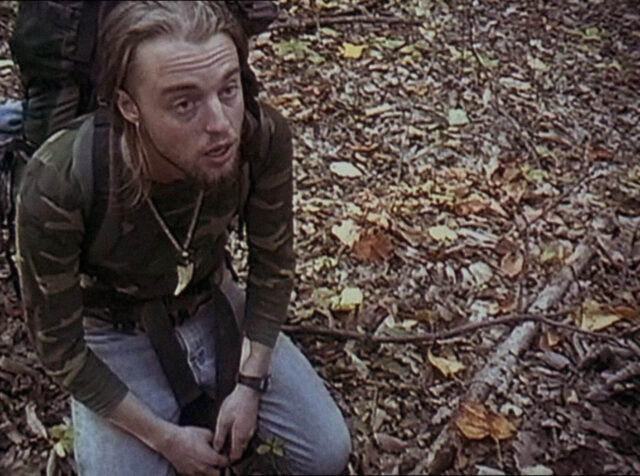Joshua Leonard in a scene from The Blair Witch Project.