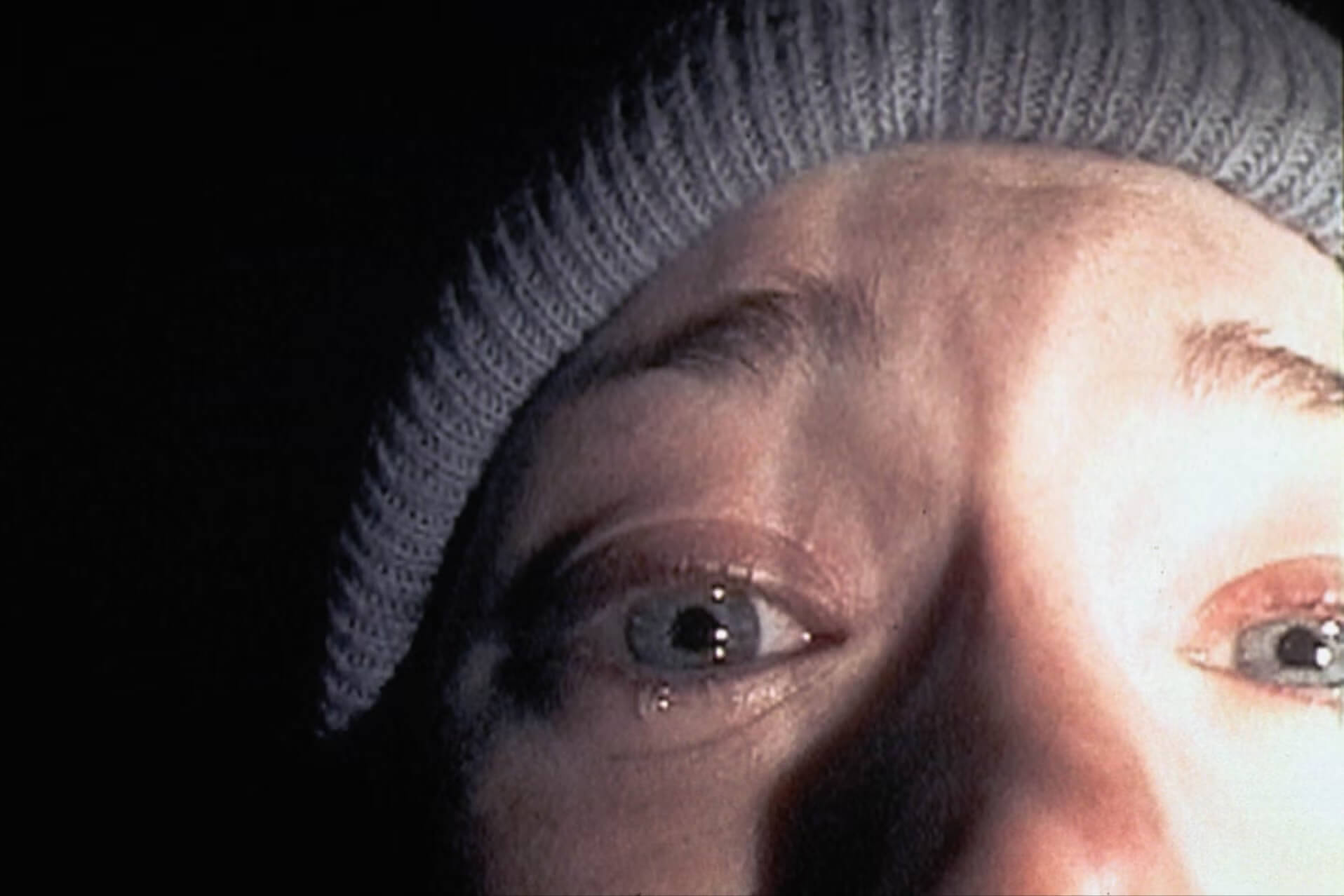 Heather Donahue in a scene from The Blair Witch Project.