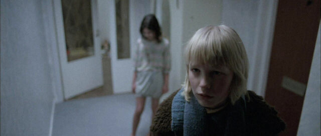 Kåre Hedebrant and Lina Leandersson in a scene from Let The Right One In.