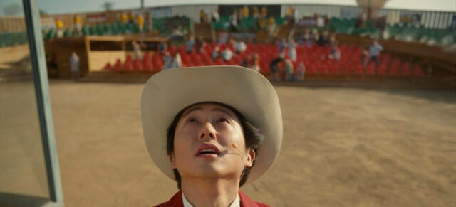 Steven Yeun in a scene from Nope.