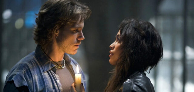 Adam Pascal and Rosario Dawson in a scene from Rent.