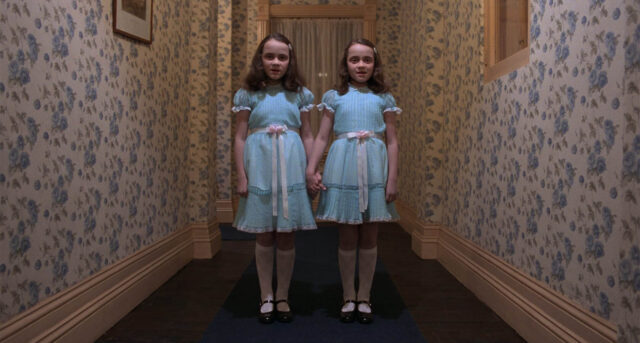 Lisa and Louise Burns in a scene from The Shining.