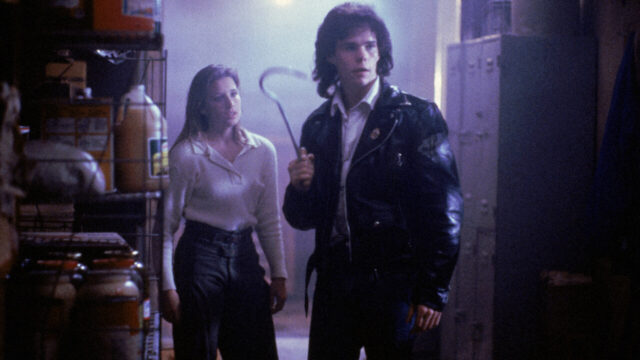 Kevin Dillon and Shawnee Smith in a scene from The Blob.