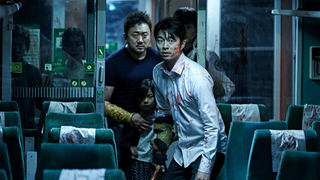 Ma Dong-seok and Gong Yoo in a scene from Train to Busan.