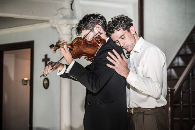 Josh O'Connor and Roman Lytwyniw in a scene from National Theatre's Golden Boy.