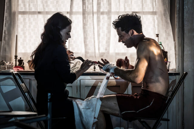 Josh O'Connor and Hayley Squired in a scene from National Theatre's Golden Boy.