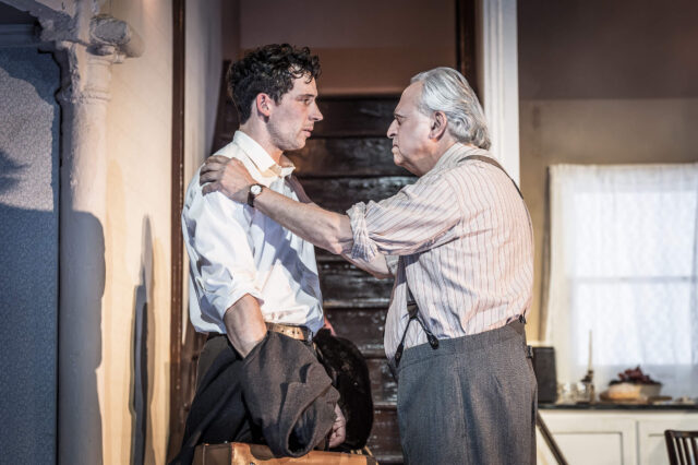 Josh O'Connor and Stanley Townsend in a scene from National Theatre's Golden Boy.