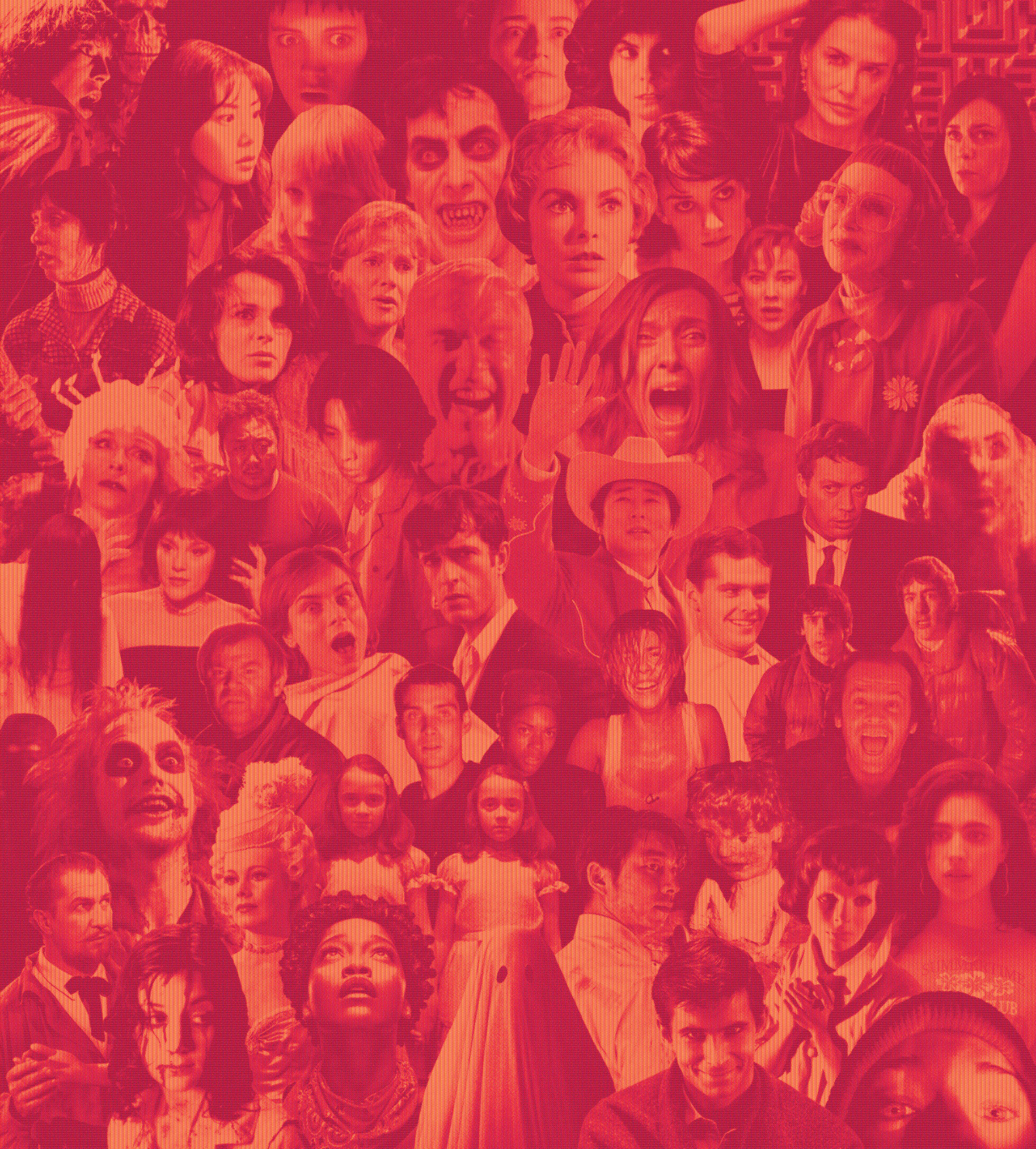 Red and orange collage of horror movie images featured in Ross Fright Fest 2026.