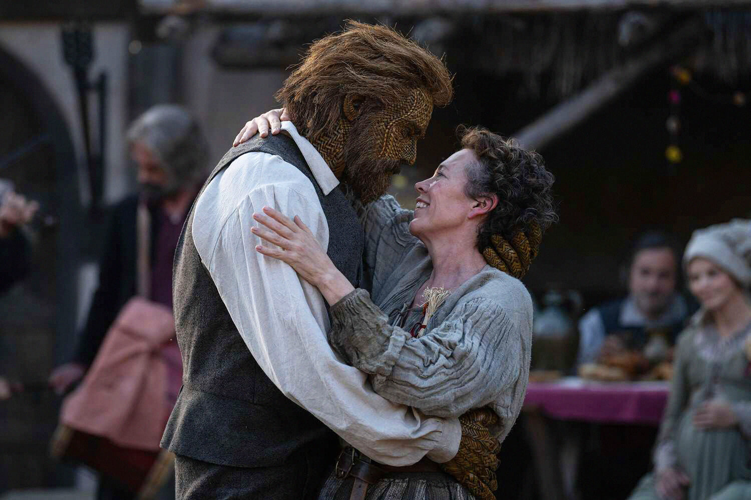 Alexander Skarsgård and Olivia Coleman in a scene from Wicker.
