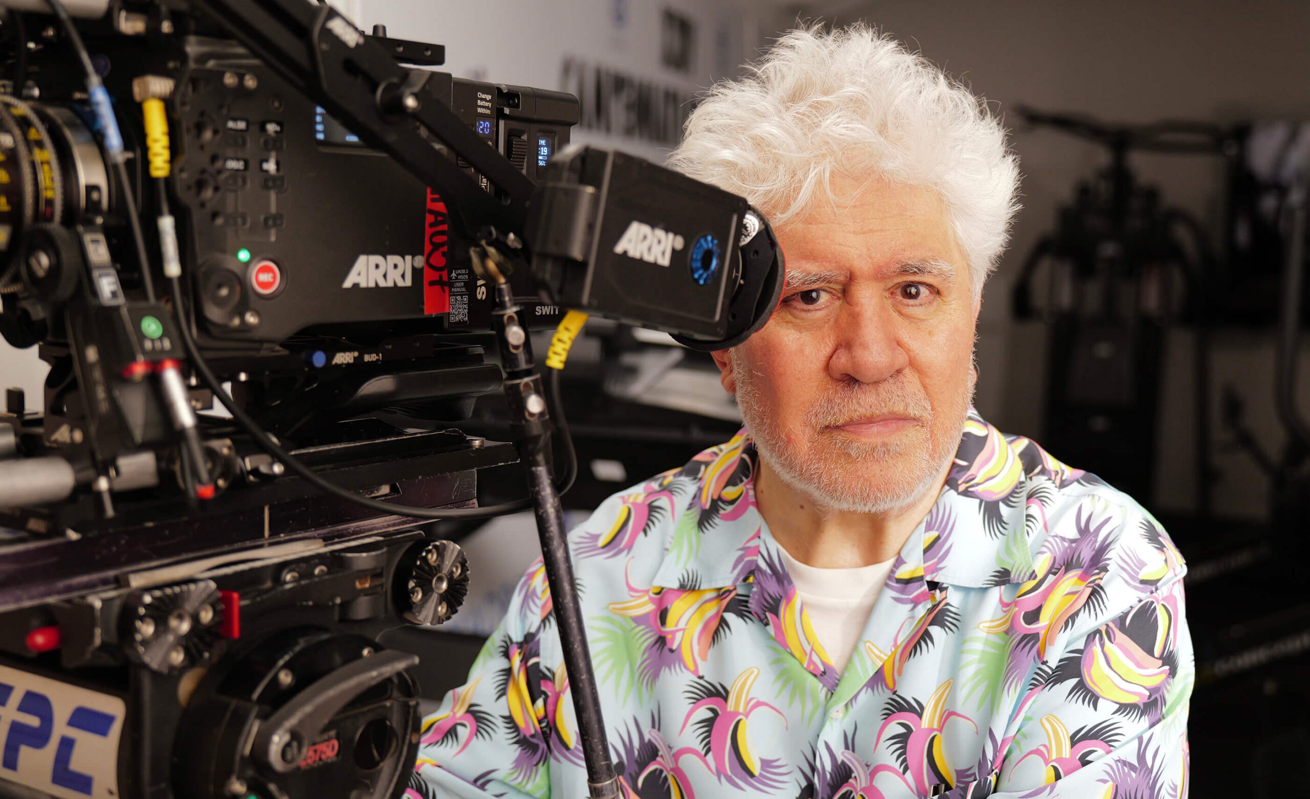 Director Pedro Almodóvar on the set of Bitter Christmas.