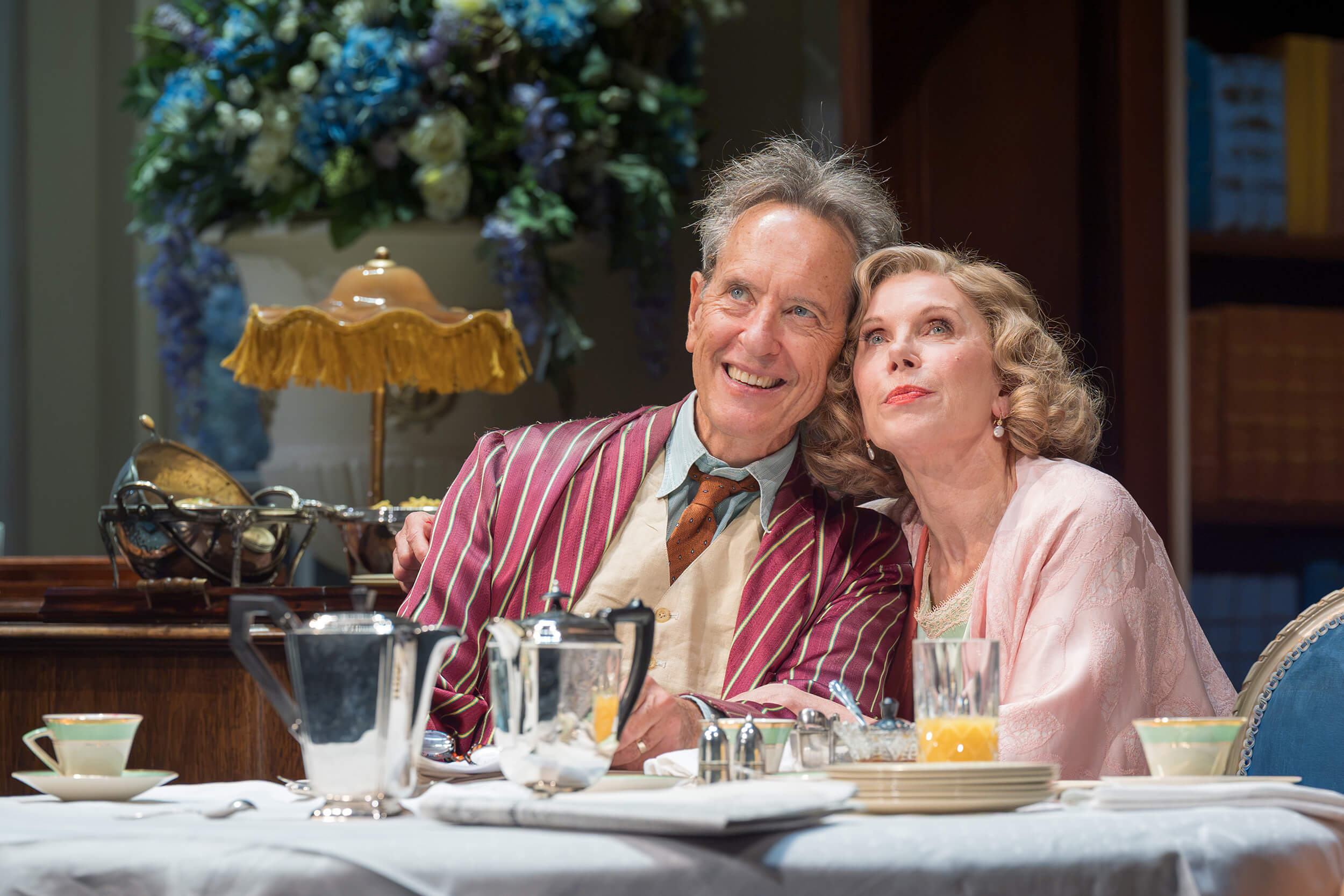 Christine Baranski and Richard E. Grant in a scene from National Theatre's Hay Fever.