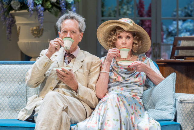 Christine Baranski and Richard E. Grant in a scene from National Theatre's Hay Fever.